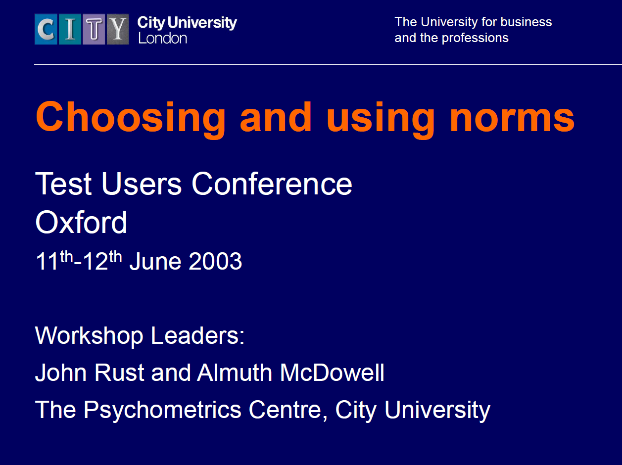 Choosing and Using Norms