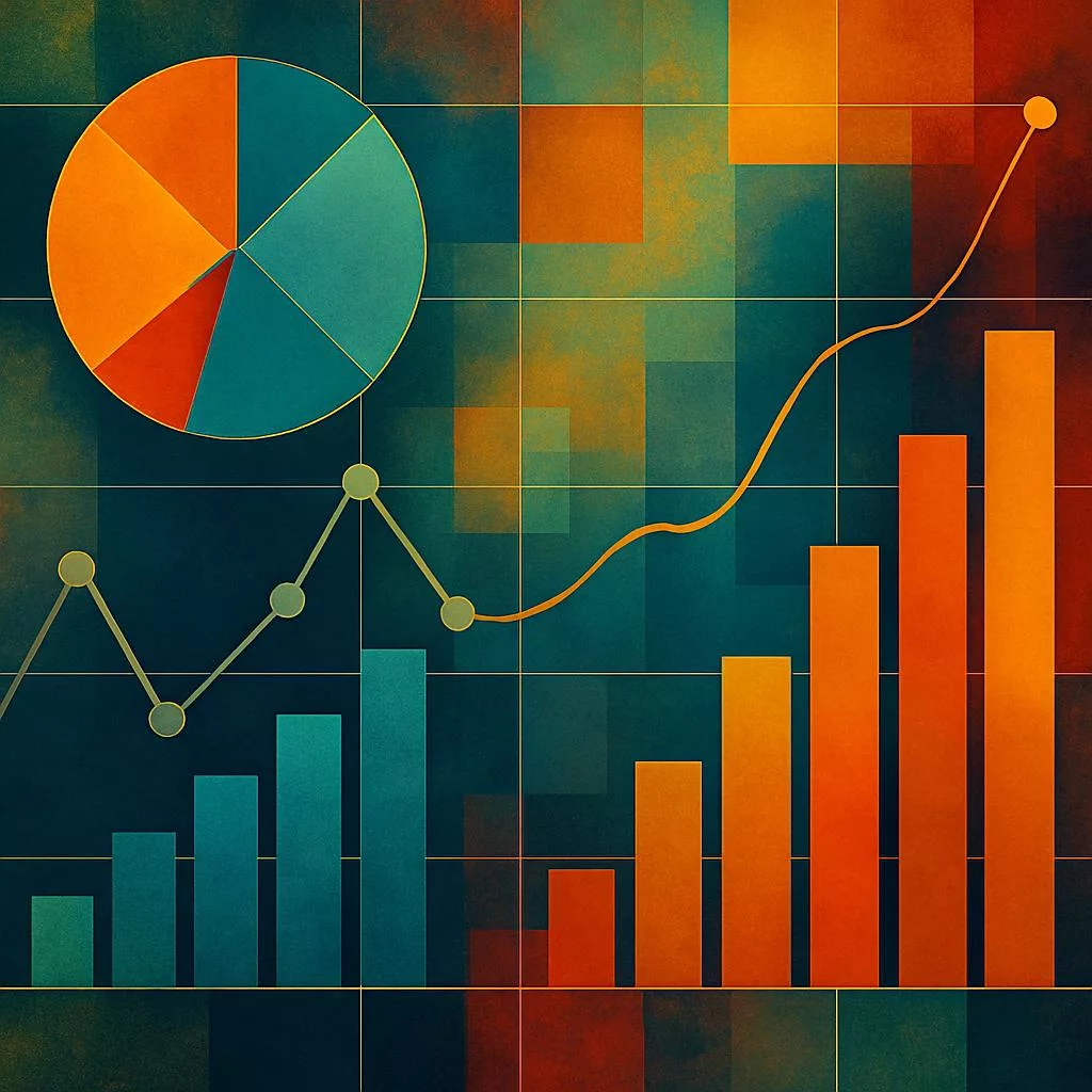 A square digital illustration contains data visual